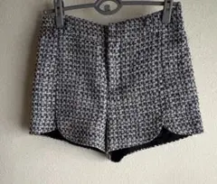 ツイードショートパンツ ブラック系