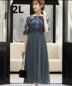 週末限定価格 GIRL ガール 2Ｌ 刺繍レース プリーツロングドレス 結婚式