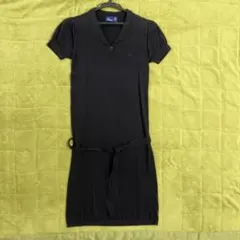 フレッドペリー　ポロニット　ワンピース　黒　半袖