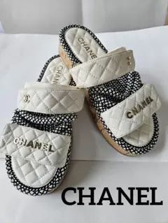 CHANEL ミュール サンダル ベージュ 黒 最終お値下げ 2025年最新】シャネル ミュールの人気アイテム - メルカリ
