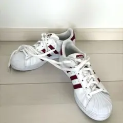 adidas スニーカー ホワイト/バーガンディ