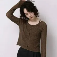 JEANASIS ノットヤーンショートカーディガン