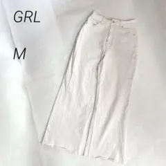 GRL gm459　フリンジフレアパンツ　 ストレッチ　ハイウエスト