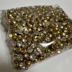 カン付き ラインストーン チャーム ゴールド