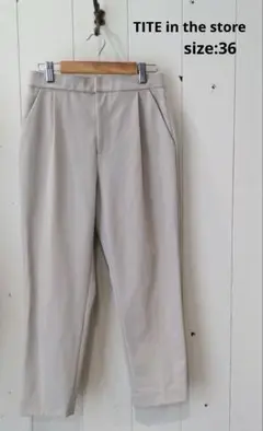 TITE in the store タック ストレッチ テーパードパンツ 36