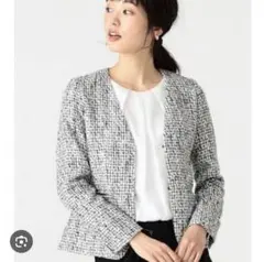 B:MING by BEAMS ノーカラージャケット ツイード　M