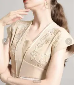 極美品 ロキト2024 ナローエンブロイダリードレス ミモザ刺繍 1