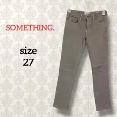 サムシング【27】テーパードストレートデニムパンツ カジュアル ストレッチ 無地