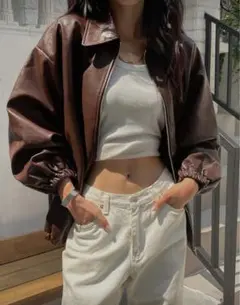 【最終値下げ】SHEIN レザージャケット Dazy ダークブラウン