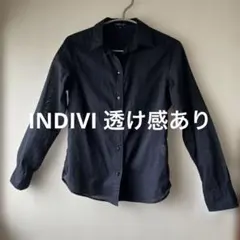 INDIVI 長袖シャツ ネイビー サイズ36Sのサムネイル