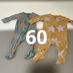 60 NEXT 星柄ロンパース 3-6ヶ月 2着セット