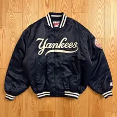 ニューヨーク ヤンキース スタジャン MLB 刺繍 ネイビー90s 中綿 激レア