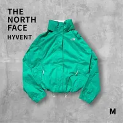 ノースフェイスハイベント両面刺繍ロゴ収納フード比翼シェルUSA規格ドローコード緑