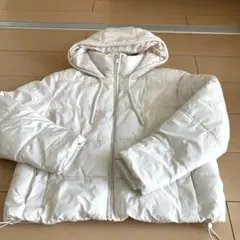 ZARA ホワイトフード付きダウンジャケット