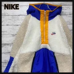 【人気Mサイズ】ナイキ☆ゆめまる着用モデル　刺繍ロゴハーフジップボアフリース