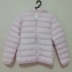【未使用】ユニクロキッズ ライトウォームパデットパーカダウンジャケット 薄ピンク