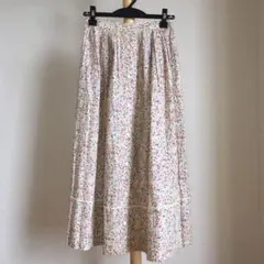 昭和レトロ　花柄ロングスカート プリーツスカート