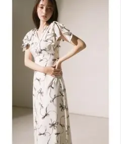 SNIDEL スナイデル Sustainableリボンプリントワンピース