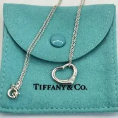 Tiffany & Co. 石入り オープンハート ネックレス アクアマリン - メルカリ