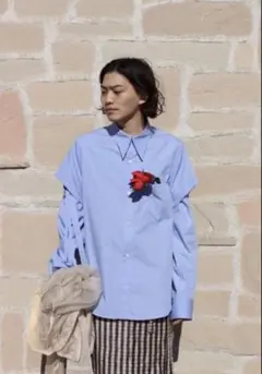 【美品】BED J.W. FORD 柄シャツ BED J.W. FORD（ベッドフォード）の「ローズオープンカラーシャツ