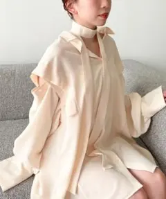 ◆ Heather ヘザー デザインチョーカー シャツ オーバーシルエットのサムネイル