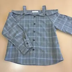 【CECIL McBEE】チェック柄 オフショルダー 長袖シャツのサムネイル