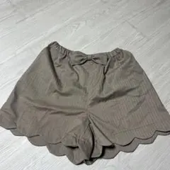 オンワード樫山 ヘリンボーン スカラップ ショートパンツ 160cm