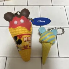 ミッキー アイスクリーム コーン スクイーズ 2個セット タグ付き ディズニー
