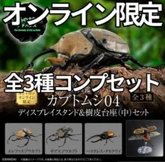カブトムシ０４ ディスプレイスタンド＆樹皮台座（中）付き コンプセットのサムネイル