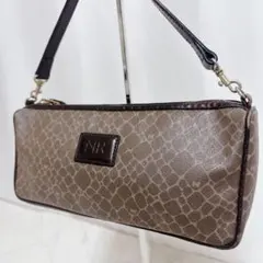 NINA RICCI ショルダーバッグ ブラウン 総柄 NR ロゴ レディース