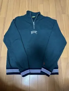 HUF ハーフジップスウェットMダークグリーン
