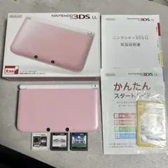 Nintendo 3DS LL ピンクホワイト +ソフト3本