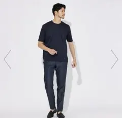 ABAHOUSE 【コットンシルケット】ポンチ クルーネック Tシャツ