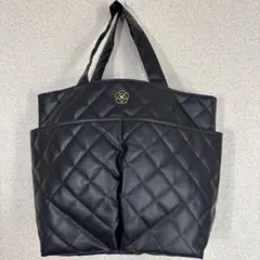 ブラックキルティングトートバッグ