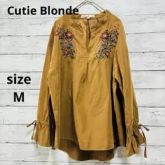 Cutie Blonde 刺繍入りトップス 茶色Mサイズのサムネイル
