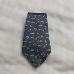 Salvatore Ferragamo ネクタイ グレー 犬柄