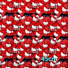 キティちゃん　ハローキティ　ハギレ　生地　防水　撥水　赤紺　ハンドメイド　新品
