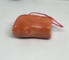 1206天然珊瑚自然系オレンジ色 のビーズ　通穴　ペンダントトップに最適