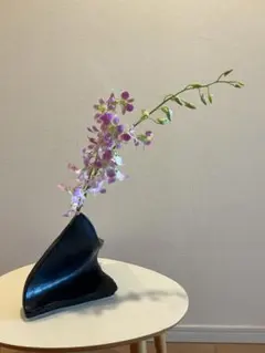 いけばな花器 草月流 ヨット白&紺 二個セット 短冊型剣山二個付き 美品