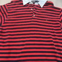 Polo by Ralph Lauren 赤紺ストライプ ポロシャツ