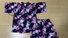 紫色花柄甚平 130