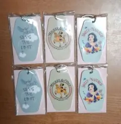 お値下げ☆ディズニー&ピクサーホテルタグ風キーホルダー　ダンボ　ミッキー　白雪姫