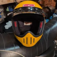 SIMPSON フルフェイスヘルメット イエロー バイザー、シールド付き