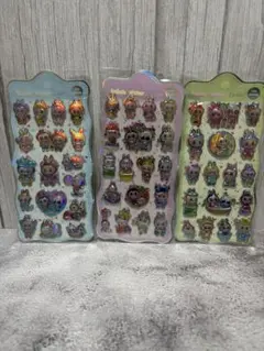 ラブブ シール　ぷくぷくシール　キラキラシール 3枚セット　子供　ステッカー