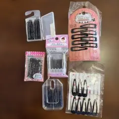 ブラックヘアクリップ ヘアピン　沢山