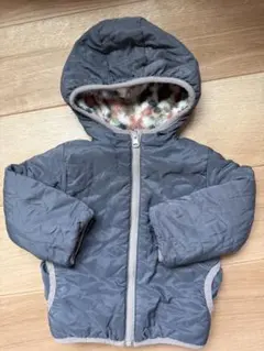 グレー フード付き ジャンパー　リバーシブル