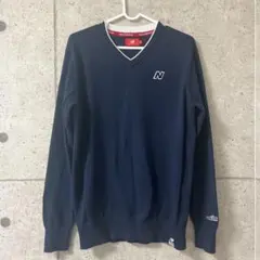 New Balance ネイビー Vネックセーター 1906