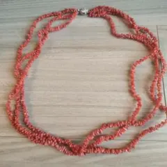 SILVER 珊瑚 3連 ネックレス
