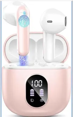 【新品未使用品】Bluetooth 5.4 ワイヤレスイヤホン ピンク