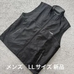 大きいサイズ メンズ 内側メッシュフロントジップベスト黒 LL新品